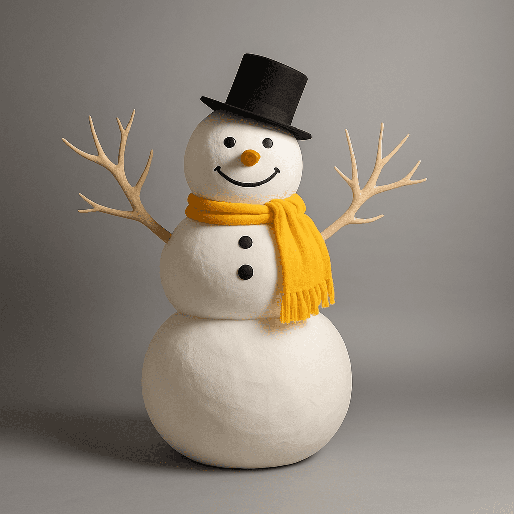 Scenografia pupazzo di neve in polistirolo Scenografia pupazzo di neve in polistirolo